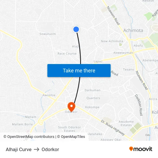 Alhaji Curve to Odorkor map