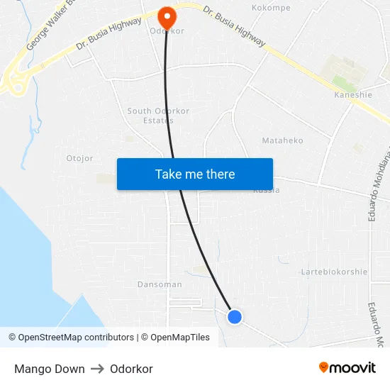 Mango Down to Odorkor map