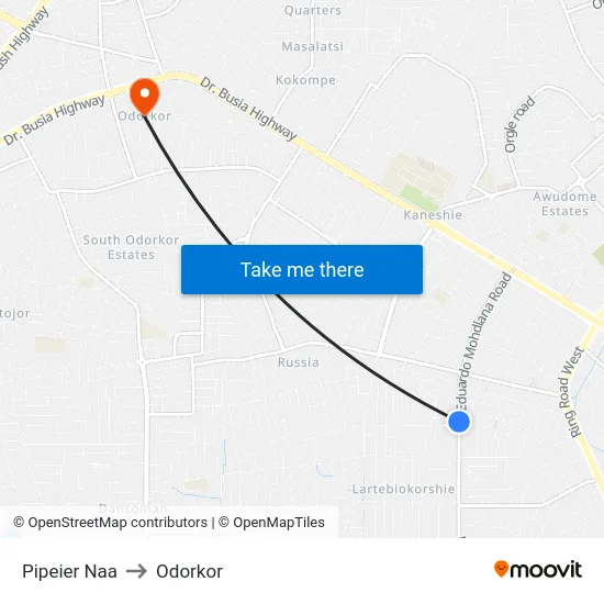 Pipeier Naa to Odorkor map