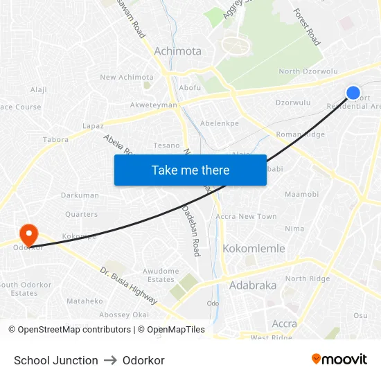 School Junction to Odorkor map
