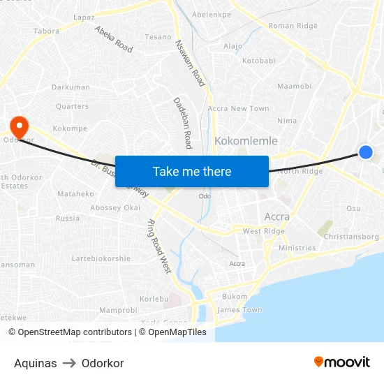 Aquinas to Odorkor map