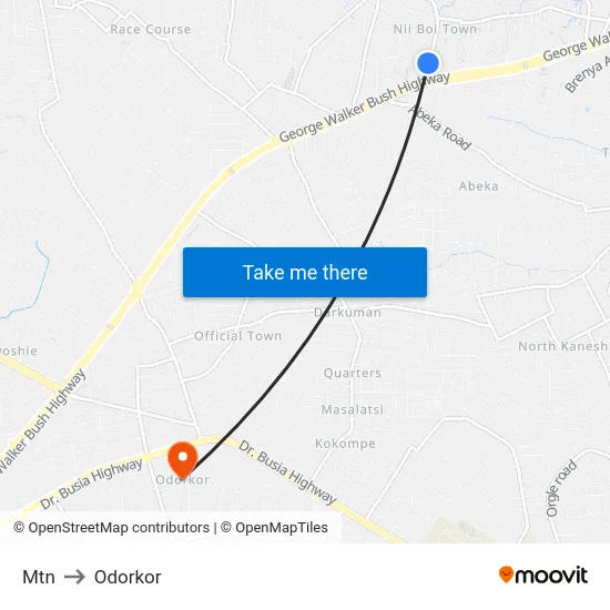 Mtn to Odorkor map