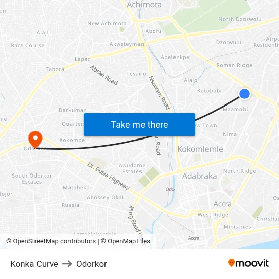 Konka Curve to Odorkor map