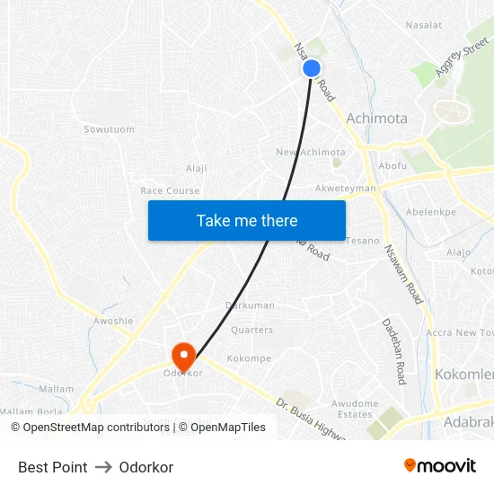 Best Point to Odorkor map