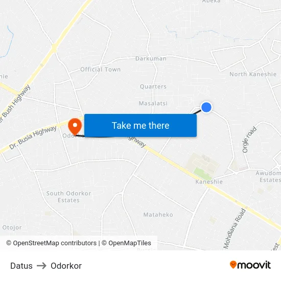 Datus to Odorkor map