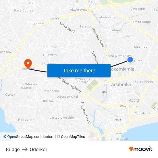 Bridge to Odorkor map