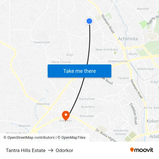 Tantra Hills Estate to Odorkor map