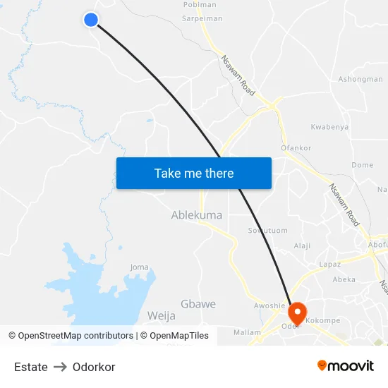Estate to Odorkor map