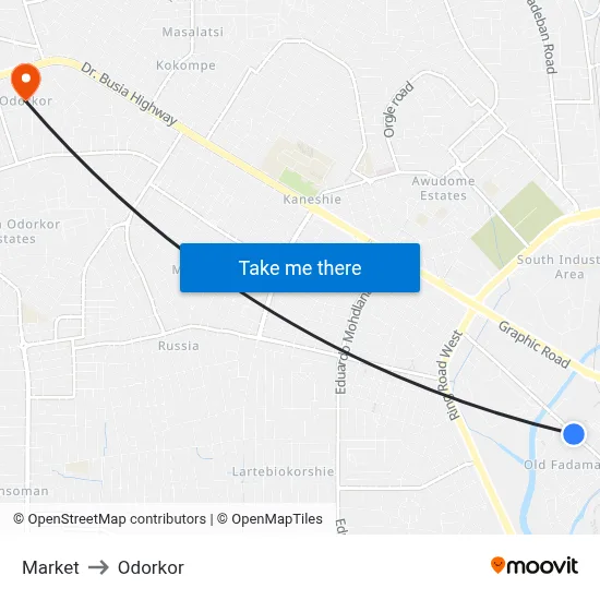 Market to Odorkor map