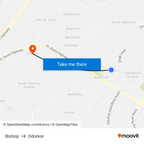 Bishop to Odorkor map