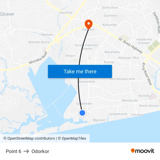 Point 6 to Odorkor map