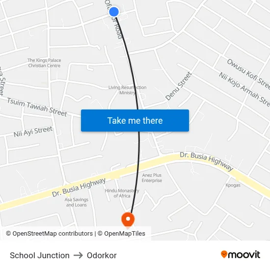 School Junction to Odorkor map