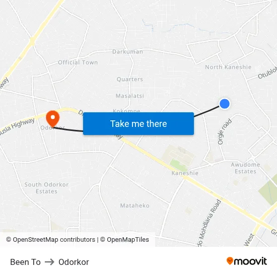 Been To to Odorkor map