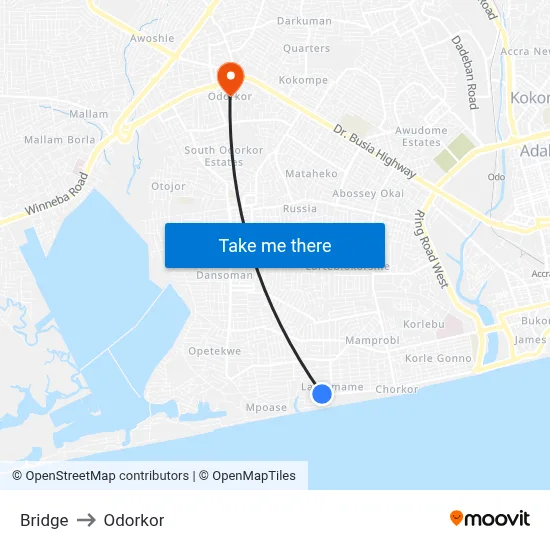 Bridge to Odorkor map