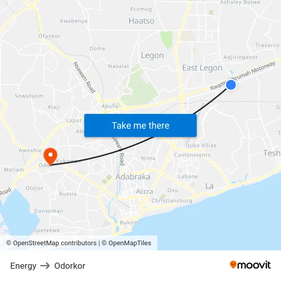 Energy to Odorkor map
