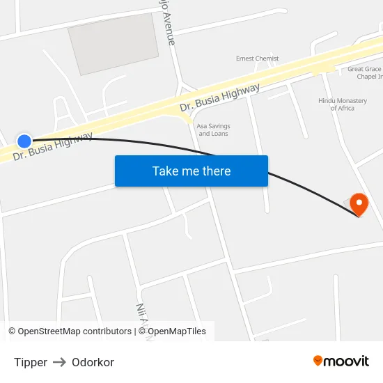 Tipper to Odorkor map