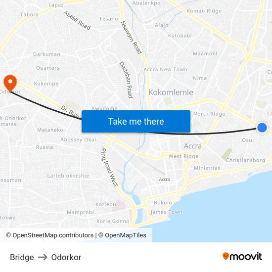 Bridge to Odorkor map