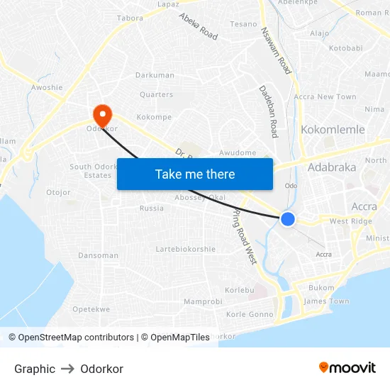 Graphic to Odorkor map
