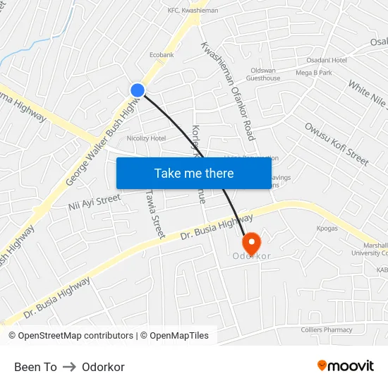 Been To to Odorkor map