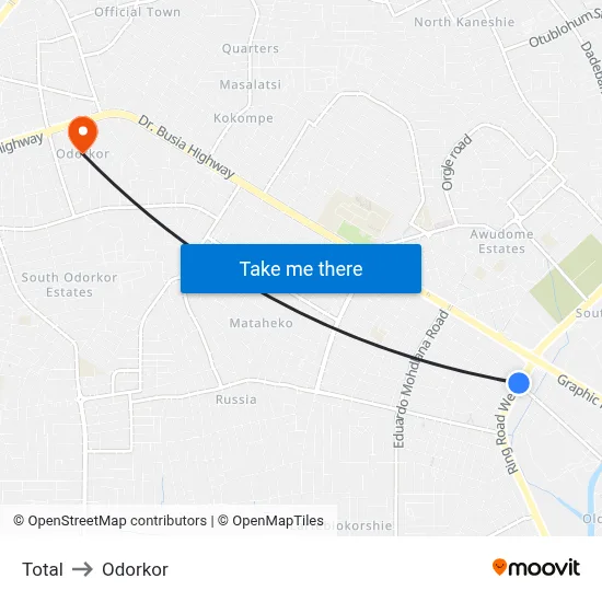 Total to Odorkor map