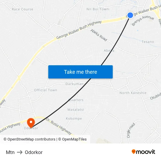 Mtn to Odorkor map