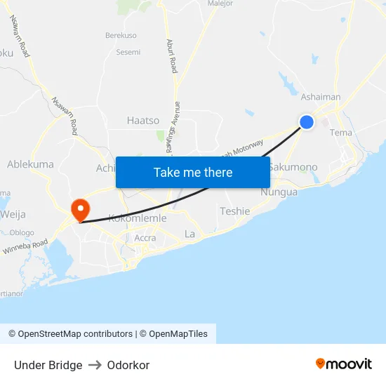 Under Bridge to Odorkor map