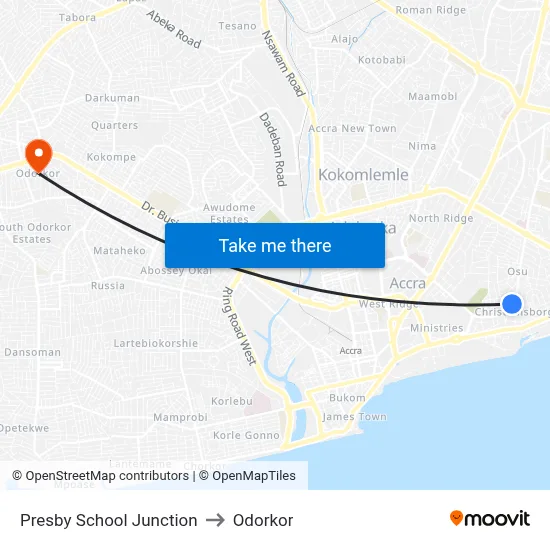 Presby School Junction to Odorkor map