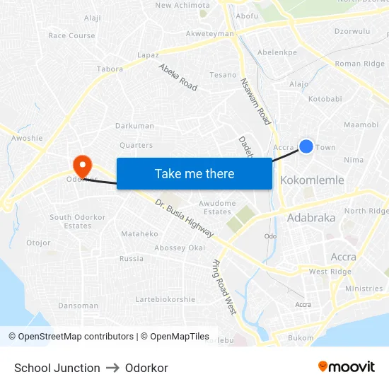 School Junction to Odorkor map