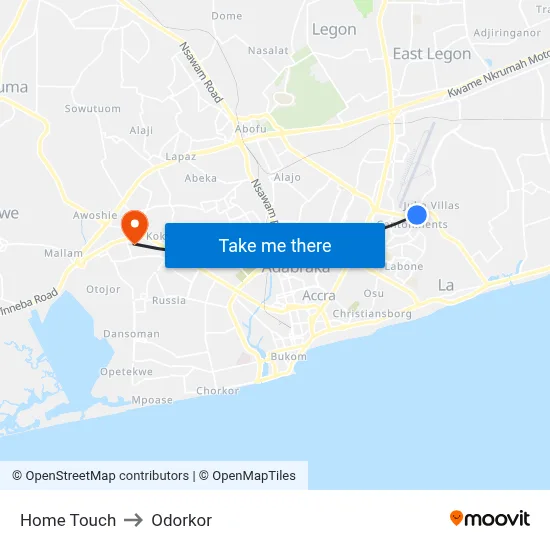 Home Touch to Odorkor map