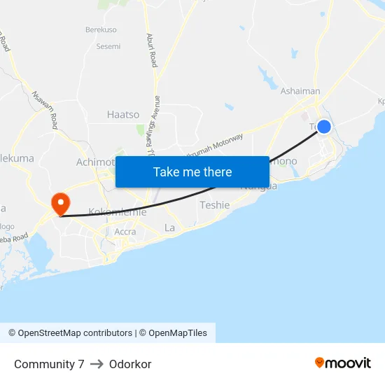 Community 7 to Odorkor map