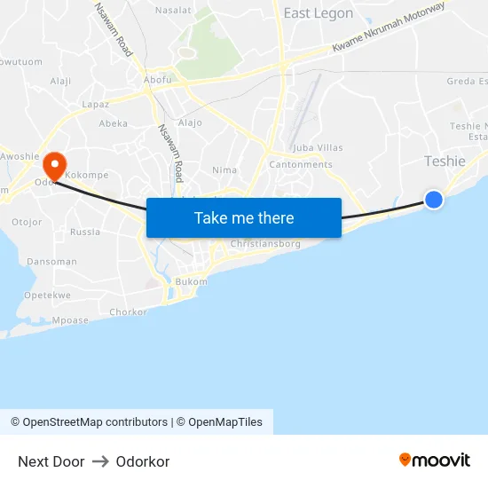 Next Door to Odorkor map