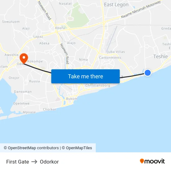 First Gate to Odorkor map