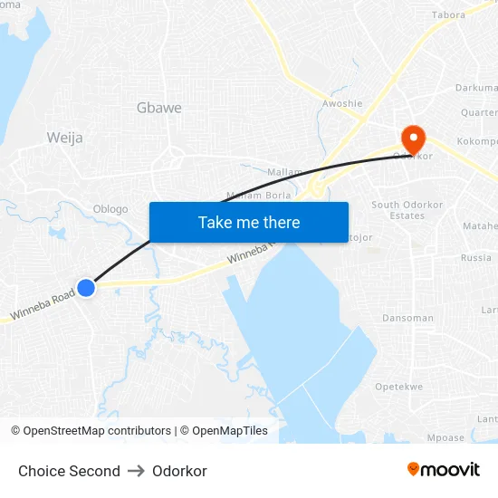 Choice Second to Odorkor map