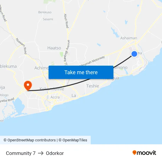 Community 7 to Odorkor map