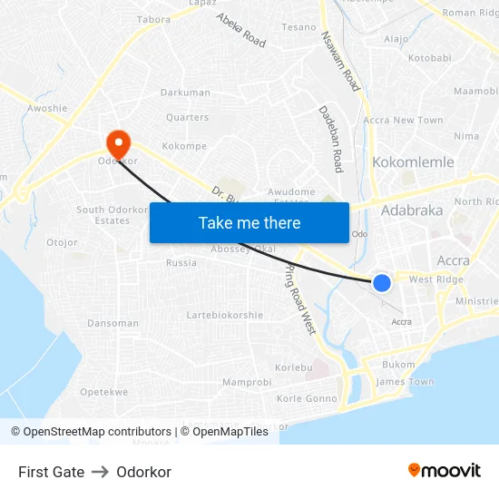 First Gate to Odorkor map