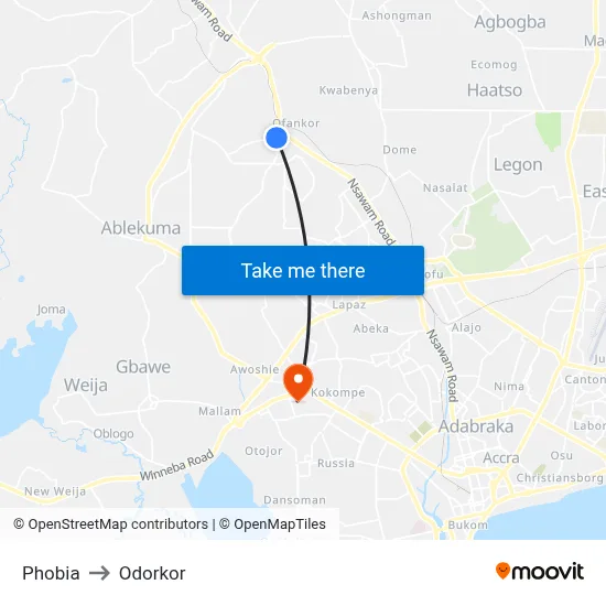 Phobia to Odorkor map