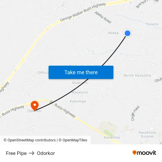 Free Pipe to Odorkor map