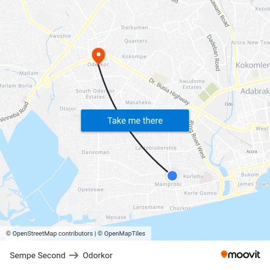 Sempe Second to Odorkor map