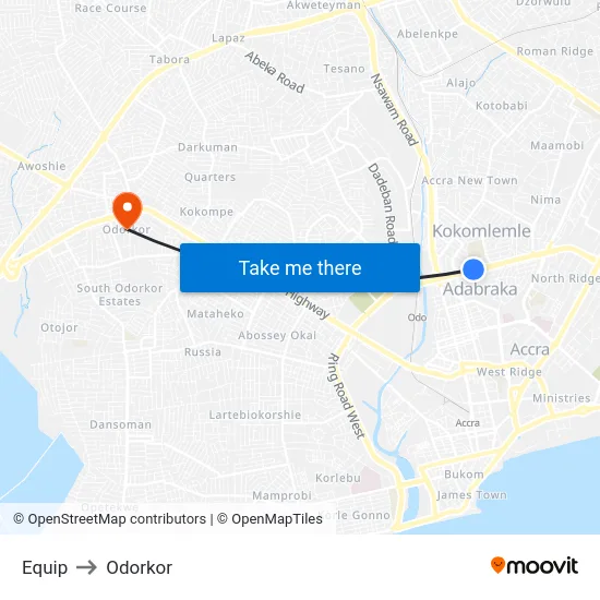 Equip to Odorkor map
