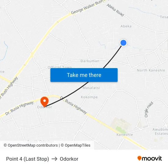Point 4 (Last Stop) to Odorkor map