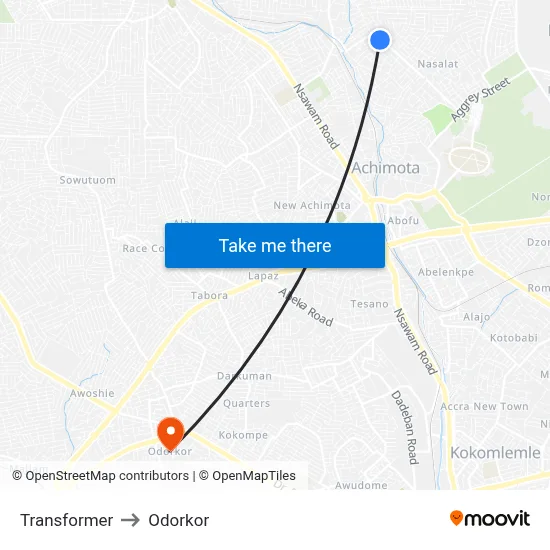 Transformer to Odorkor map