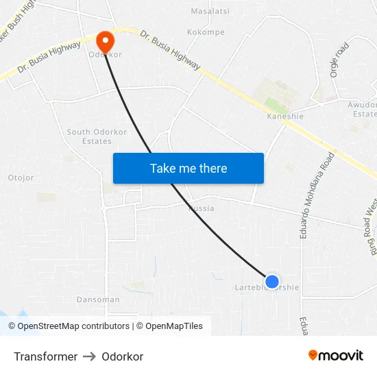 Transformer to Odorkor map
