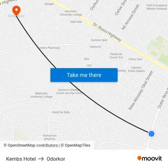 Kembs Hotel to Odorkor map