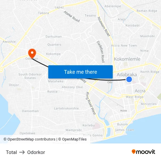 Total to Odorkor map