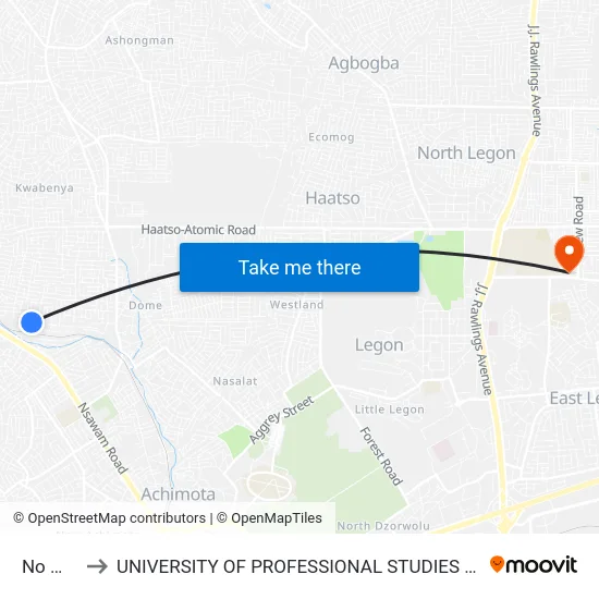 No Way to UNIVERSITY OF PROFESSIONAL STUDIES (UPSA) map