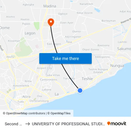 Second Gate to UNIVERSITY OF PROFESSIONAL STUDIES (UPSA) map
