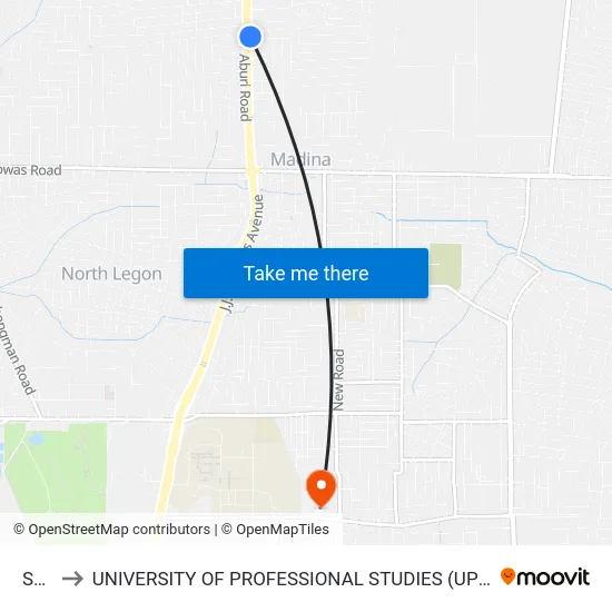 Sda to UNIVERSITY OF PROFESSIONAL STUDIES (UPSA) map