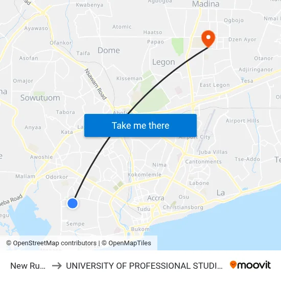 New Russia to UNIVERSITY OF PROFESSIONAL STUDIES (UPSA) map