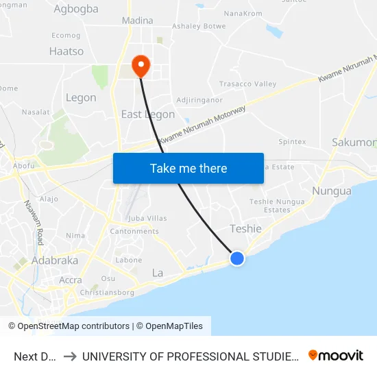 Next Door to UNIVERSITY OF PROFESSIONAL STUDIES (UPSA) map