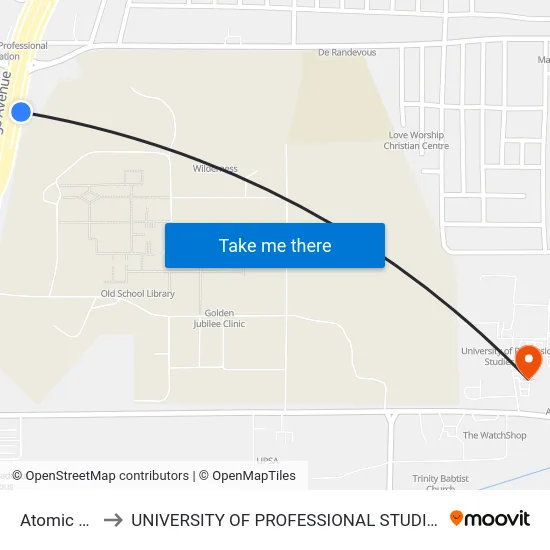 Atomic First to UNIVERSITY OF PROFESSIONAL STUDIES (UPSA) map